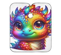 Mantella Taglio Cute Rainbow Baby Dragon Donna Uomo Mantella Parrucchiere Impermeabile Grembiule Da Parrucchiere Per Acconciature E Tagli Casa 140X168Cm