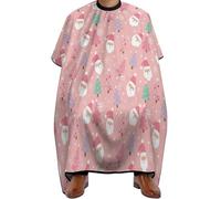 Mantella Taglio Cute Santa Claus Pink Christmas Tree Snowflake Leggera Telo Da Barbiere Professionale Mantello Professionale Per Casa Regalo Divertente 140X168Cm