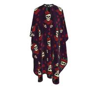 Mantella Taglio Day Of The Dead Red Roses Magic Hat Mexican Sugar Skulls Salone Grembiule Da Parrucchiere Donna Uomo Mantello Professionale Per Regalo Divertente Casa 140X168Cm