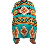 Mantella Taglio Ethnic Aztec Teal Geometric Indiana Western Southwest Pattern Salone Mantellina Per Taglio Capelli Leggera Mantello Professionale Per Parrucchieri Acconciature E Tagli 140X168Cm