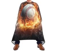 Mantella Taglio Fire Baseball Light-Ning Antistatico Mantellina Per Taglio Capelli Leggera Telo Da Barbiere Per Acconciature E Tagli Parrucchieri Regalo Divertente 140X168Cm