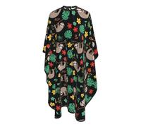 Mantella Taglio Florals Flowers Cute Branch Sloths Donna Uomo Grembiule Da Parrucchiere Salone Telo Da Barbiere Per Casa Acconciature E Tagli 140X168Cm