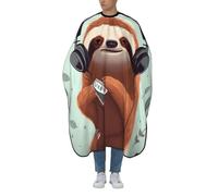 Mantella Taglio Funny Cute Animal Sloths Music Donna Uomo Mantella Parrucchiere Salone Grembiule Da Parrucchiere Per Regalo Divertente Casa 140X168Cm