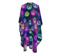 Mantella Taglio Galaxy Cats Cat Heads In Space Galaxy Donna Uomo Mantello Professionale Salone Telo Da Barbiere Per Acconciature E Tagli Regalo Divertente 140X168Cm