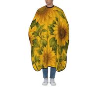 Mantella Taglio Golden Sunflowers Donna Uomo Mantella Parrucchiere Antistatico Mantello Professionale Per Regalo Divertente Casa Acconciature E Tagli 140X168Cm