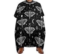 Mantella Taglio Gothic Moth Skull Sun Moon Black And White Donna Uomo Mantello Professionale Professionale Mantellina Per Taglio Capelli Per Acconciature E Tagli Parrucchieri 140X168Cm