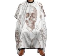 Mantella Taglio Gothic Skulls And Roses Pattern Donna Uomo Grembiule Da Parrucchiere Antistatico Telo Da Barbiere Per Acconciature E Tagli Regalo Divertente 140X168Cm