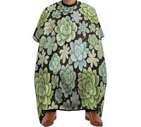 Mantella Taglio Green Cactus Succulent Flowers Art Professional Donna Uomo Mantella Parrucchiere Antistatico Mantellina Per Taglio Capelli Per Casa Parrucchieri Acconciature E Tagli 140X168Cm