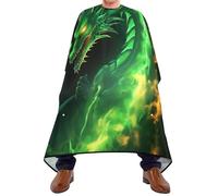 Mantella Taglio Green Fire Dragon Leggera Mantellina Per Taglio Capelli Impermeabile Mantella Parrucchiere Per Casa Regalo Divertente Parrucchieri 140X168Cm