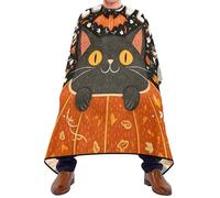 Mantella Taglio Halloween Cat Black Donna Uomo Grembiule Da Parrucchiere Impermeabile Mantello Professionale Per Casa Acconciature E Tagli Parrucchieri 140X168Cm