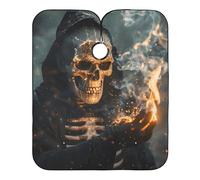 Mantella Taglio Halloween Skull Witchy Donna Uomo Telo Da Barbiere Salone Mantello Professionale Per Casa Regalo Divertente 140X168Cm