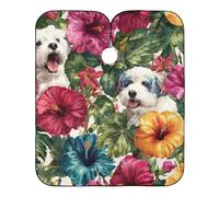 Mantella Taglio Hibiscus Flowers Dogs Salone Grembiule Da Parrucchiere Impermeabile Mantello Professionale Per Regalo Divertente Casa Acconciature E Tagli 140X168Cm
