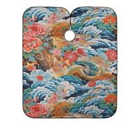 Mantella Taglio Japanese Style Flowers Donna Uomo Telo Da Barbiere Leggera Mantello Professionale Per Casa Acconciature E Tagli Parrucchieri 140X168Cm
