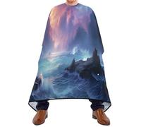 Mantella Taglio Light-Ning At Sea Antistatico Mantella Parrucchiere Leggera Telo Da Barbiere Per Acconciature E Tagli Casa Parrucchieri 140X168Cm