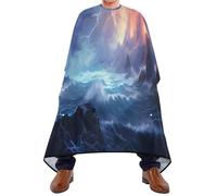 Mantella Taglio Light-Ning At Sea Professionale Mantello Professionale Antistatico Telo Da Barbiere Per Casa Regalo Divertente Acconciature E Tagli 140X168Cm