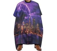 Mantella Taglio Light-Ning Storm Over San Francisco Skyline Impermeabile Telo Da Barbiere Professionale Mantello Professionale Per Parrucchieri Regalo Divertente 140X168Cm