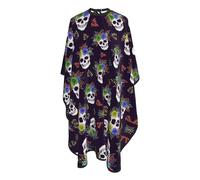 Mantella Taglio Mexican Sugar Skulls Flowers Purple Antistatico Mantella Parrucchiere Leggera Mantello Professionale Per Casa Regalo Divertente 140X168Cm