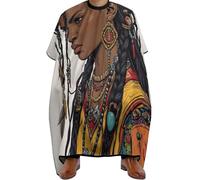 Mantella Taglio Parrucchiere African American Tribal Ethnic Black Girl Art, Unisex Mantelle per Parrucchieres Professionale Mantello da Barbiere per Salon Adulti 140X168cm