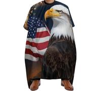 Mantella Taglio Parrucchiere Bald Eagle American Flag Fireworks, poliestere Haircut Grembiule leggera Mantella Parrucchiere per Styling Parrucchieres 140X168cm