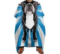 Mantella Taglio Parrucchiere Black Terriers Tie Dye Blue White Stripe, Fashion Grembiule da Parrucchieres Antistatico Mantella da Barbiere per Parrucchieres Adulti 140X168cm