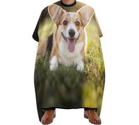 Mantella Taglio Parrucchiere Cute Welsh Corgi Puppy, poliestere Grembiule da Salone Fashion Mantella Taglio Capelli per Uomini Salon 140X168cm