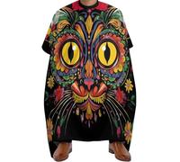 Mantella Taglio Parrucchiere Day of The Dead Kitty Cat Sugar Skull, Professionale Grembiule da Salone Regolabile Mantella Barbiere per Parrucchieres Barbieri 140X168cm