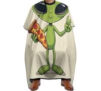 Mantella Taglio Parrucchiere Funny Space Alien Eating Pizza Peace, Professionale Haircut Grembiule poliestere Mantella Barbiere per Styling Donne 140X168cm