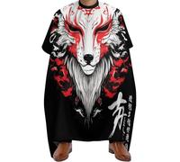 Mantella Taglio Parrucchiere Japanese Kitsune Mask Fox Art, Professionale Mantelle per Parrucchieres poliestere Mantella Taglio Capelli per Parrucchieres Uomini 140X168cm