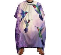 Mantella Taglio Parrucchiere Purple Flowers and Hummingbirds Art, leggera Grembiule da Parrucchieres Professionale Mantello da Barbiere per Capelli Uomini 140X168cm