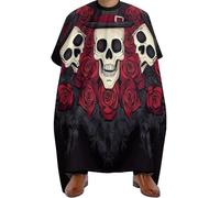Mantella Taglio Parrucchiere Red Roses Magic Hat Skeleton Day of The Dead Sugar Skulls, Fashion Grembiule da Salone poliestere Mantella Parrucchiere per Salon Parrucchieres 140X168cm