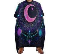 Mantella Taglio Parrucchiere Sacred Geometric Symbol Purple Space Galaxy Stars Mystic Sun Moon, Impermeabile Taglios di Capelli da Mantello Fashion Mantella Barbiere per Uomini 140X168cm