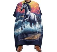 Mantella Taglio Parrucchiere Sun Beach Running Wild Horse Art, Impermeabile Grembiule da Parrucchieres Regolabile Mantella Barbiere per Styling Adulti 140X168cm