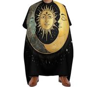 Mantella Taglio Parrucchiere Sun Crescent Moon Stars Astrology Tarot Cards, Professionale Grembiule da Barbieres Impermeabile Mantella Parrucchiere per Parrucchieres Capelli 140X168cm