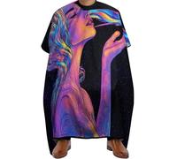 Mantella Taglio Parrucchiere Trippy Girl Moon Goddess Art, poliestere Grembiule da Parrucchieres Professionale Mantella da Barbiere per Uomini Barbieri 140X168cm