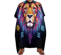 Mantella Taglio Parrucchiere Trippy Lion Leo Constellation Art, Professionale Grembiule da Barbieres leggera Mantello da Barbiere per Uomini Salon 140X168cm