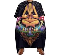 Mantella Taglio Parrucchiere Trippy Magic Mushrooms Meditation Art, leggera Grembiule da Parrucchieres Unisex Mantello da Barbiere per Uomini Parrucchieres 140X168cm