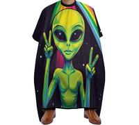 Mantella Taglio Parrucchiere UFO Rainbow Alien Art, Professionale Grembiule da Parrucchieres poliestere Mantella Taglio Capelli per Adulti Acconciatura 140X168cm