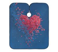 Mantella Taglio Red Hearts Blue Leaves Donna Uomo Grembiule Da Parrucchiere Salone Mantella Parrucchiere Per Regalo Divertente Acconciature E Tagli Casa 140X168Cm