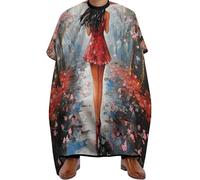 Mantella Taglio Red Umbrella In The Rain Antistatico Mantella Parrucchiere Donna Uomo Mantellina Per Taglio Capelli Per Casa Regalo Divertente 140X168Cm