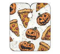 Mantella Taglio Retro Pizza And Halloween Pumpkins Leggera Mantellina Per Taglio Capelli Impermeabile Grembiule Da Parrucchiere Per Casa Regalo Divertente Parrucchieri 140X168Cm