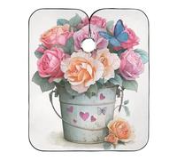 Mantella Taglio Roses Blue Butterfly Hearts Leggera Mantellina Per Taglio Capelli Professionale Telo Da Barbiere Per Acconciature E Tagli Casa Regalo Divertente 140X168Cm