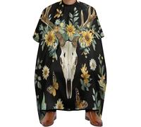Mantella Taglio Skull With Sunflowers Professionale Mantella Parrucchiere Donna Uomo Mantellina Per Taglio Capelli Per Regalo Divertente Casa 140X168Cm