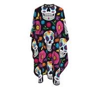 Mantella Taglio Skulls Mexican Art Donna Uomo Mantella Parrucchiere Professionale Mantellina Per Taglio Capelli Per Regalo Divertente Acconciature E Tagli Casa 140X168Cm