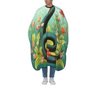 Mantella Taglio Snake And Flower Professionale Mantello Professionale Donna Uomo Telo Da Barbiere Per Acconciature E Tagli Parrucchieri 140X168Cm