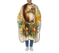 Mantella Taglio Squirrel Holding Acorns Vintage Impermeabile Mantellina Per Taglio Capelli Antistatico Mantello Professionale Per Casa Parrucchieri Acconciature E Tagli 140X168Cm