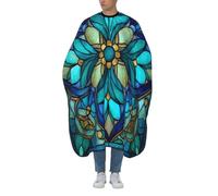 Mantella Taglio Stained Glass Florals Mandalas Blue Antistatico Mantello Professionale Donna Uomo Telo Da Barbiere Per Casa Regalo Divertente Acconciature E Tagli 140X168Cm