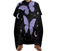 Mantella Taglio Starry Night Butterflies Antistatico Grembiule Da Parrucchiere Donna Uomo Mantello Professionale Per Casa Acconciature E Tagli 140X168Cm