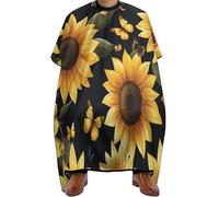 Mantella Taglio Sunflowers And Butterflies Pattern Professionale Grembiule Da Parrucchiere Antistatico Telo Da Barbiere Per Acconciature E Tagli Parrucchieri 140X168Cm