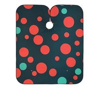 Mantella Taglio Teal Red Polka Dots Professionale Grembiule Da Parrucchiere Antistatico Telo Da Barbiere Per Regalo Divertente Acconciature E Tagli Parrucchieri 140X168Cm