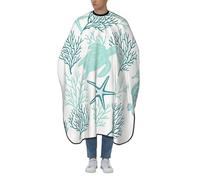 Mantella Taglio Teal Sea Turtle And Coral Professionale Grembiule Da Parrucchiere Impermeabile Telo Da Barbiere Per Regalo Divertente Parrucchieri Acconciature E Tagli 140X168Cm
